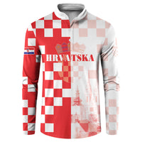 Personalized Croatia Hrvatska Button Sweatshirt National Day 2026 Red Version