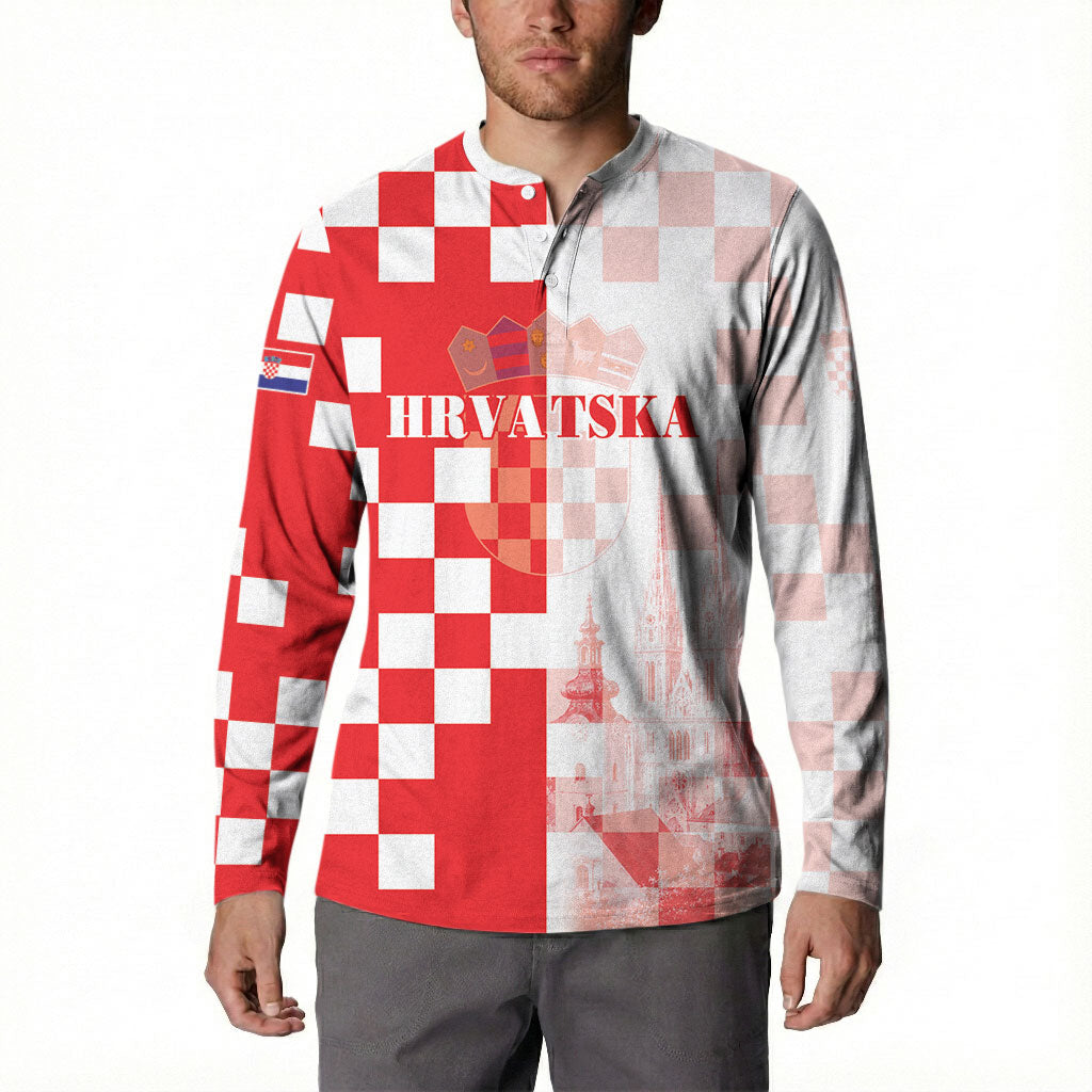 Personalized Croatia Hrvatska Button Sweatshirt National Day 2026 Red Version