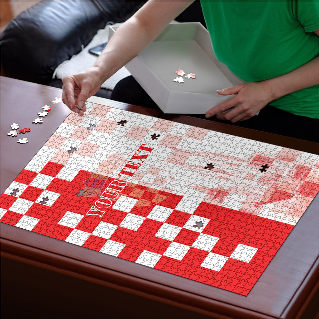Personalized Croatia Hrvatska Puzzle National Day 2026 Red Version