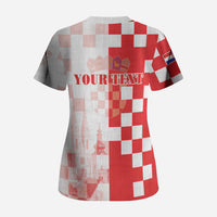 Personalized Croatia Hrvatska Scrub Top National Day 2026 Red Version