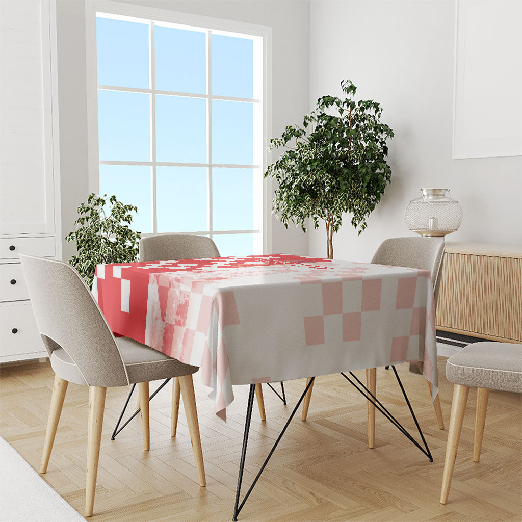Personalized Croatia Hrvatska Tablecloth National Day 2026 Red Version