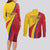 Custom Colombia 2024 Football Couples Matching Long Sleeve Bodycon Dress and Long Sleeve Button Shirt Go Champions Los Cafeteros LT05 - Wonder Print Shop