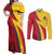 Custom Colombia 2024 Football Couples Matching Off Shoulder Maxi Dress and Long Sleeve Button Shirt Go Champions Los Cafeteros LT05 - Wonder Print Shop