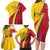 Custom Colombia 2024 Football Family Matching Long Sleeve Bodycon Dress and Hawaiian Shirt Go Champions Los Cafeteros LT05 - Wonder Print Shop