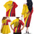 Custom Colombia 2024 Football Family Matching Off The Shoulder Long Sleeve Dress and Hawaiian Shirt Go Champions Los Cafeteros LT05 - Wonder Print Shop