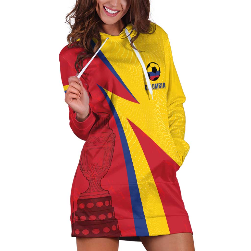 Custom Colombia 2024 Football Hoodie Dress Go Champions Los Cafeteros LT05 - Wonder Print Shop