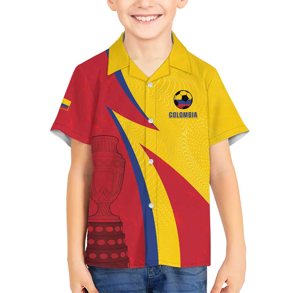 Custom Colombia 2024 Football Kid Hawaiian Shirt Go Champions Los Cafeteros LT05 - Wonder Print Shop