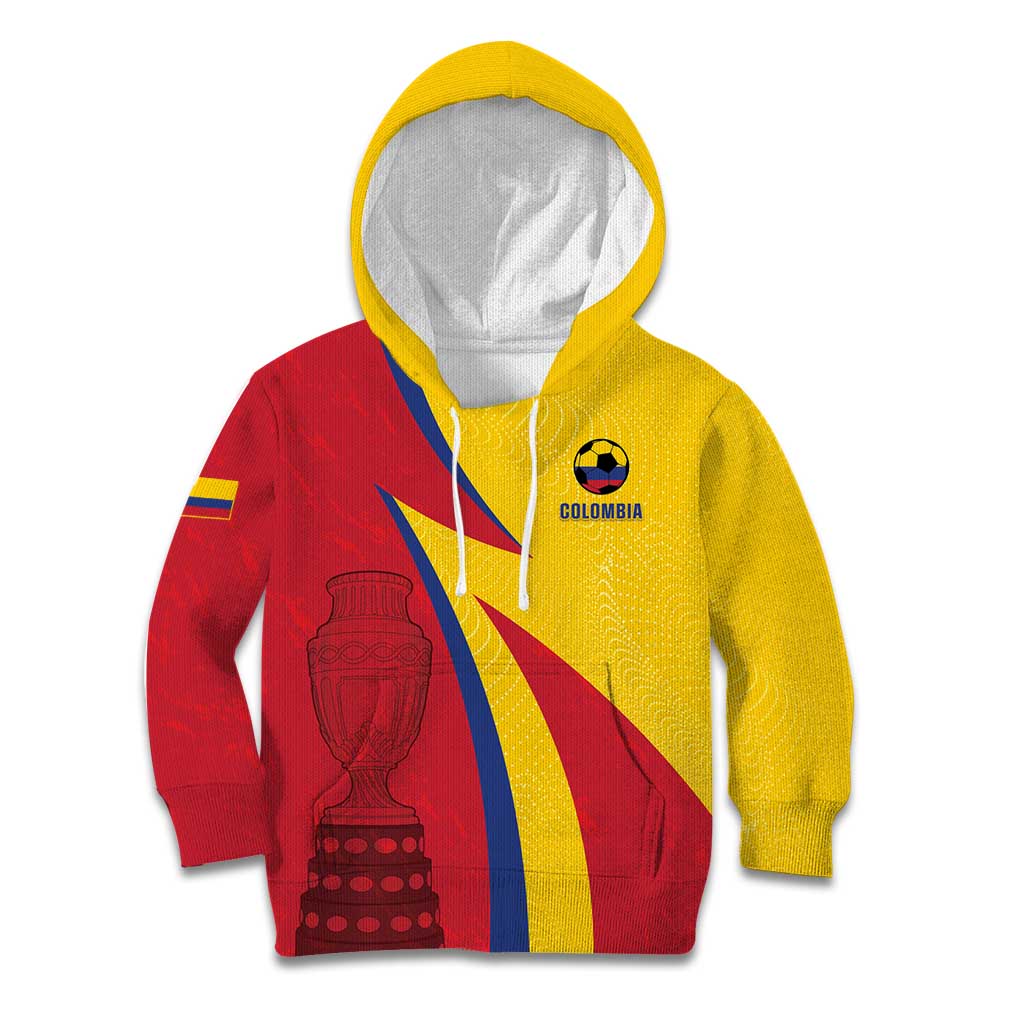 Custom Colombia 2024 Football Kid Hoodie Go Champions Los Cafeteros LT05 - Wonder Print Shop