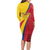 Custom Colombia 2024 Football Long Sleeve Bodycon Dress Go Champions Los Cafeteros LT05 - Wonder Print Shop