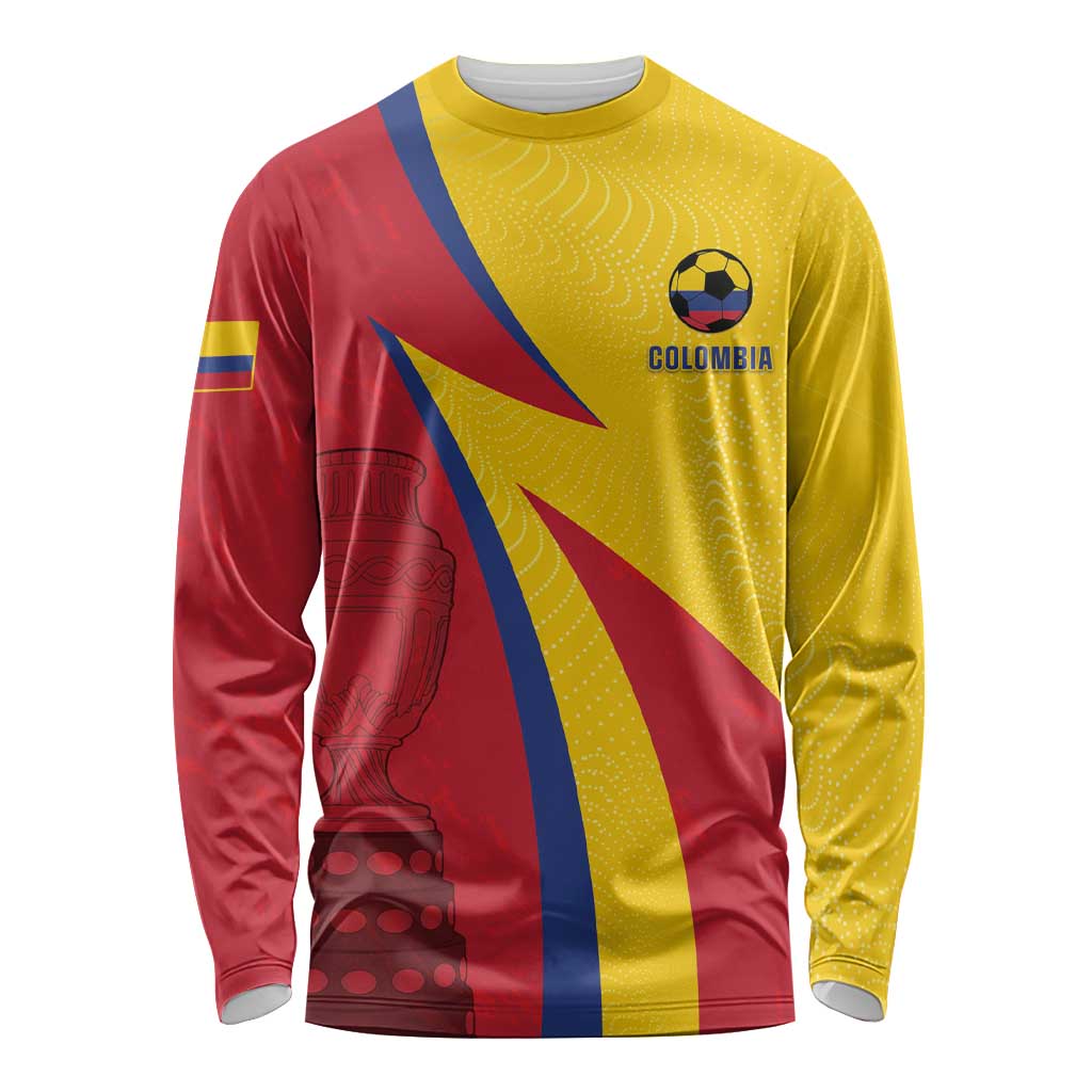 Custom Colombia 2024 Football Long Sleeve Shirt Go Champions Los Cafeteros LT05 - Wonder Print Shop