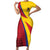 Custom Colombia 2024 Football Short Sleeve Bodycon Dress Go Champions Los Cafeteros LT05 - Wonder Print Shop