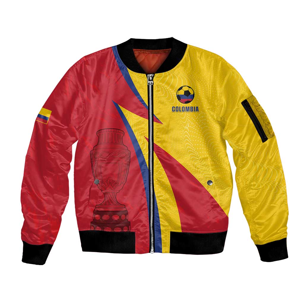 Custom Colombia 2024 Football Sleeve Zip Bomber Jacket Go Champions Los Cafeteros LT05 - Wonder Print Shop