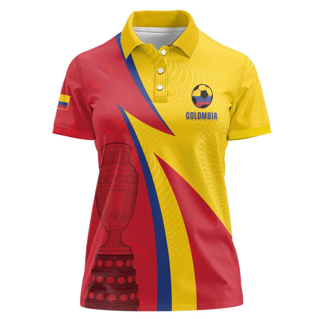 Custom Colombia 2024 Football Women Polo Shirt Go Champions Los Cafeteros LT05 - Wonder Print Shop