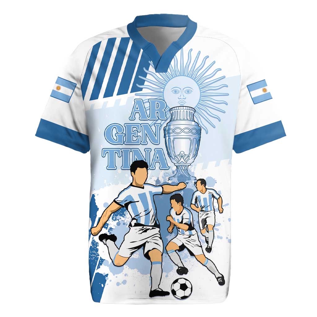 Custom Argentina 2024 Football Rugby Jersey Go Champions La Albiceleste LT05 - Wonder Print Shop