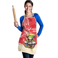 Puerto Rico Apron Coqui Frog With Polynesian Pattern - Wonder Print Shop
