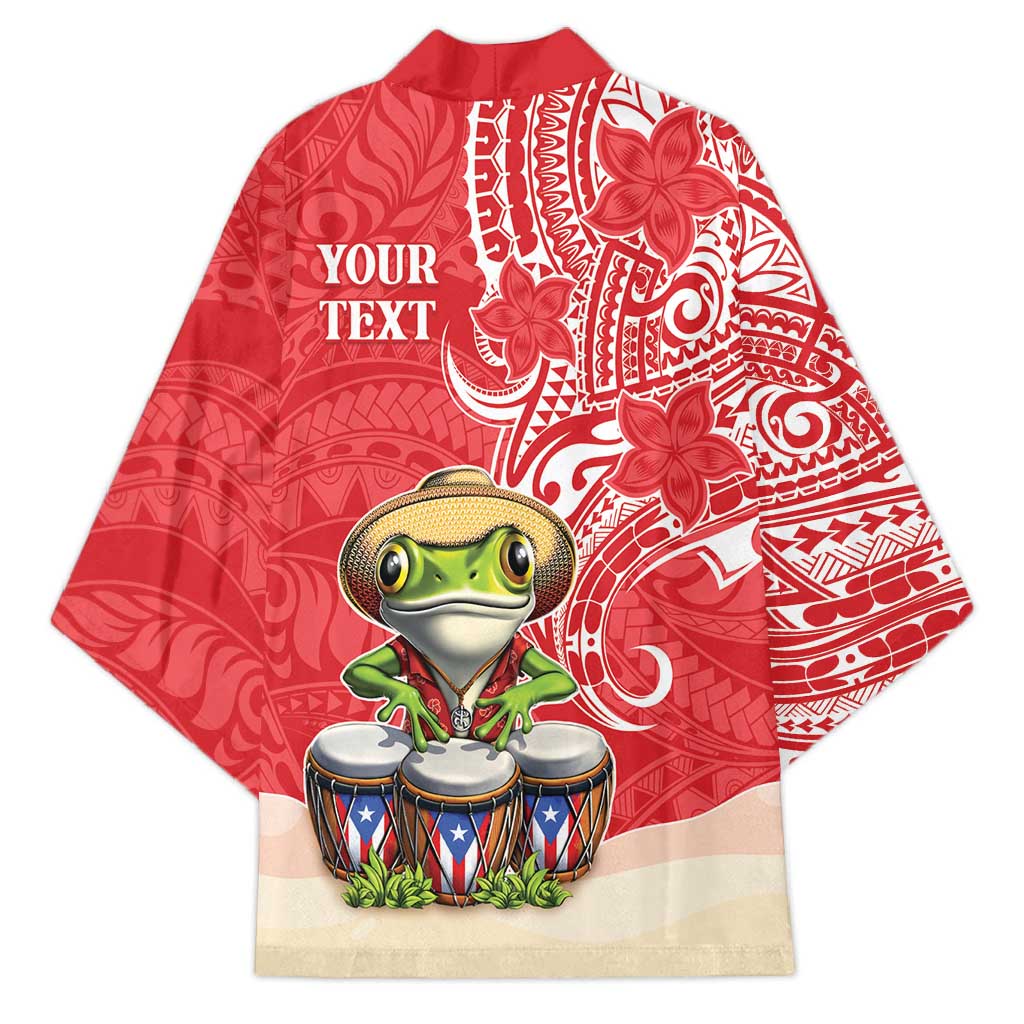 Personalized Puerto Rico Kimono Coqui Frog With Polynesian Pattern - Wonder Print Shop