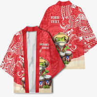 Personalized Puerto Rico Kimono Coqui Frog With Polynesian Pattern - Wonder Print Shop