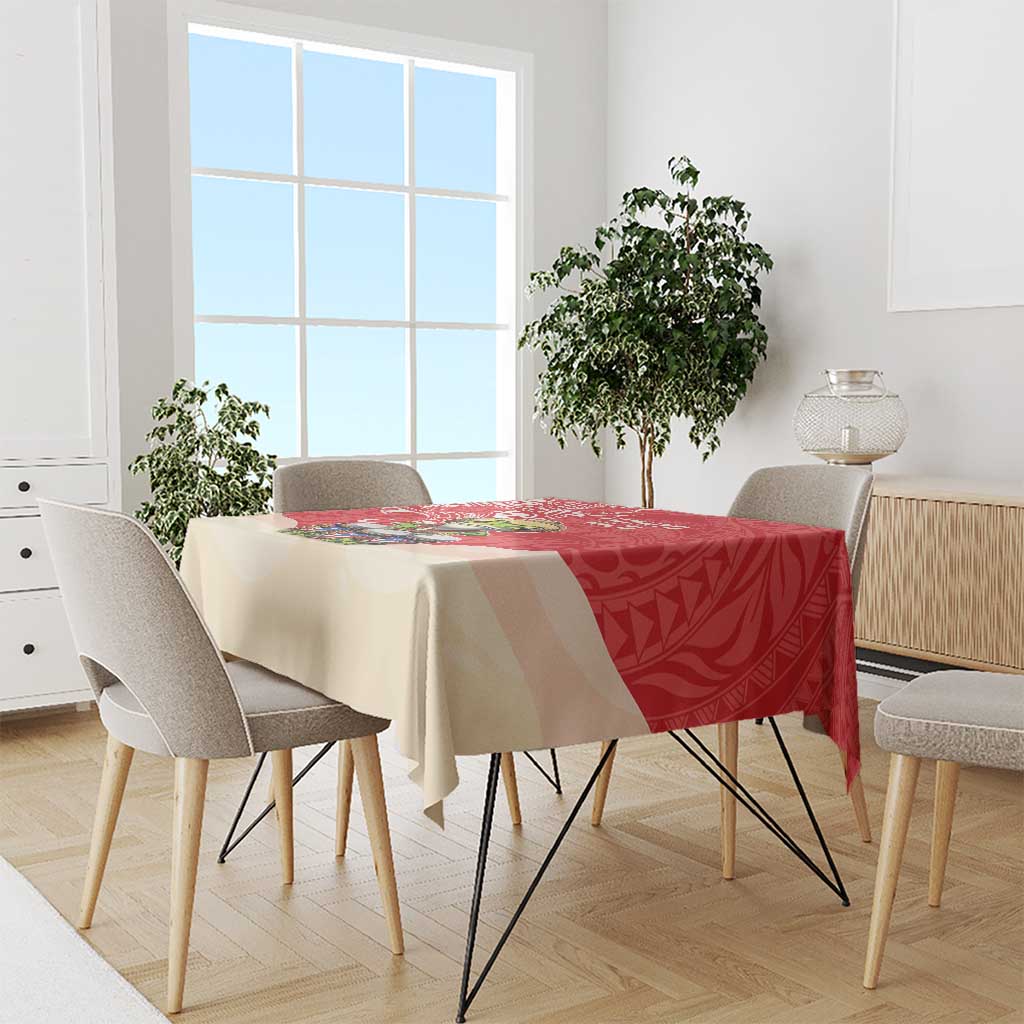 Puerto Rico Tablecloth Coqui Frog With Polynesian Pattern - Wonder Print Shop