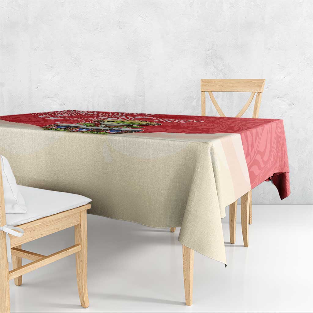 Puerto Rico Tablecloth Coqui Frog With Polynesian Pattern - Wonder Print Shop