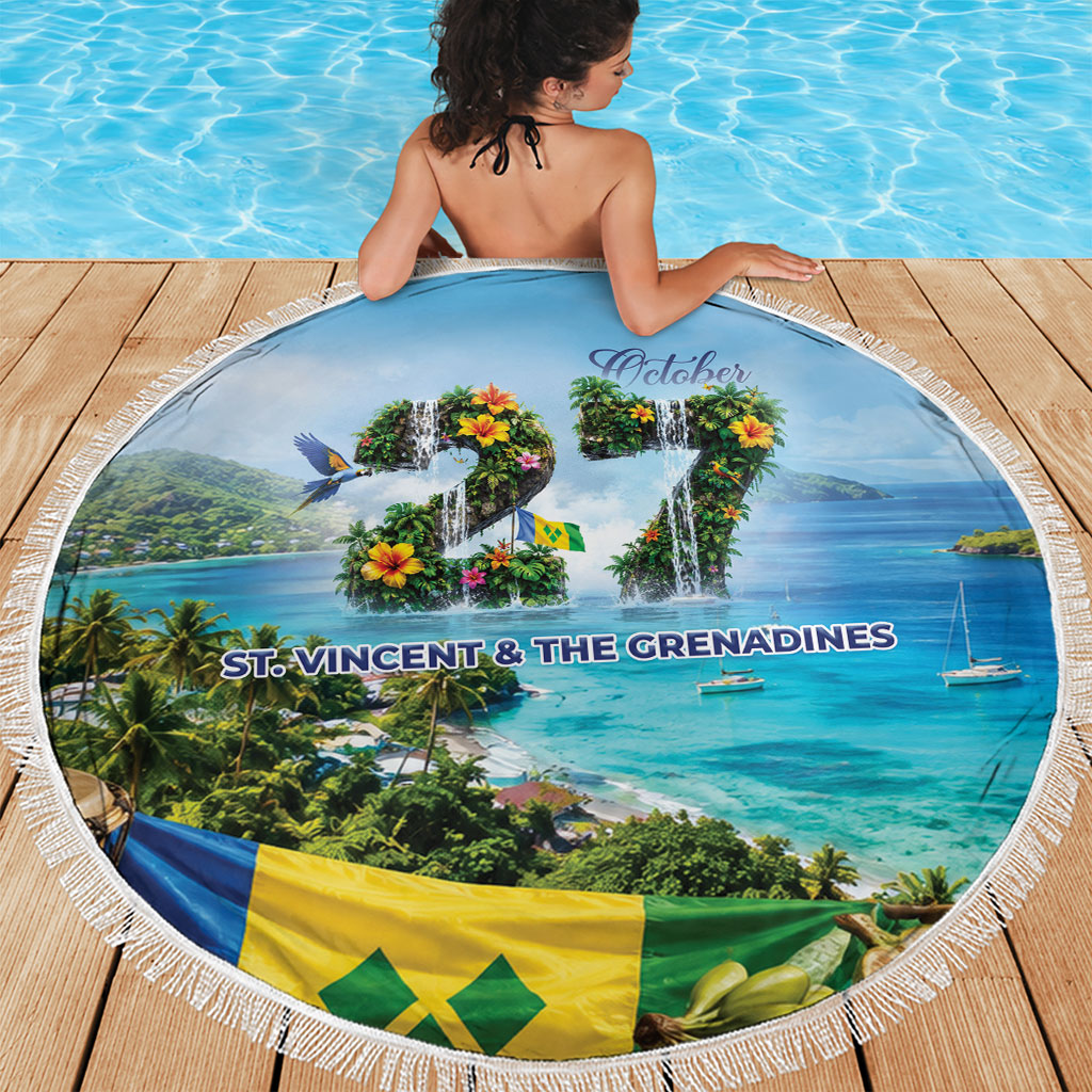 Saint Vincent And The Grenadines Beach Blanket October 27 Independence Day