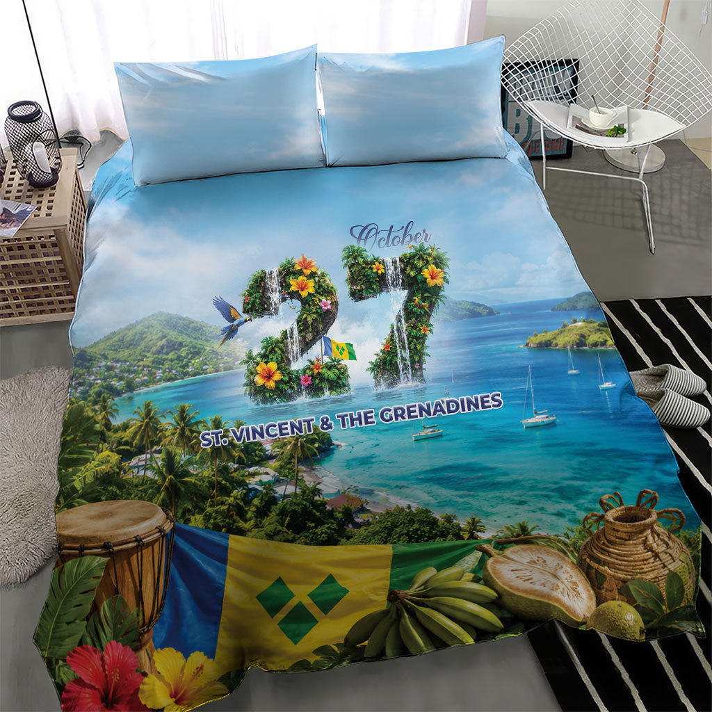 Saint Vincent And The Grenadines Bedding Set October 27 Independence Day