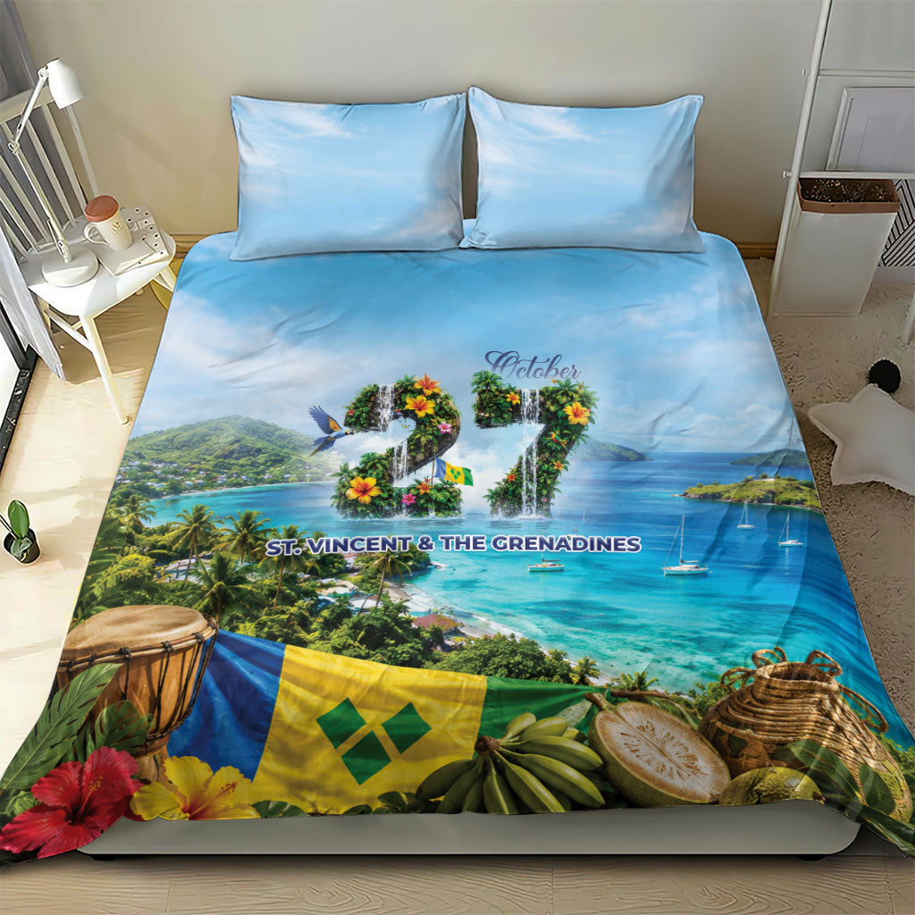 Saint Vincent And The Grenadines Bedding Set October 27 Independence Day