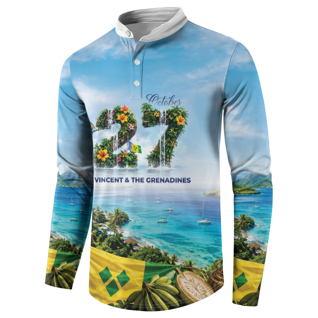 Saint Vincent And The Grenadines Button Sweatshirt October 27 Independence Day