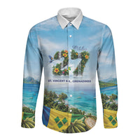 Saint Vincent And The Grenadines Long Sleeve Button Shirt October 27 Independence Day
