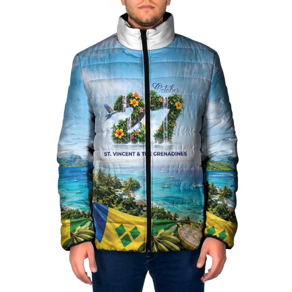 Saint Vincent And The Grenadines Padded Jacket October 27 Independence Day