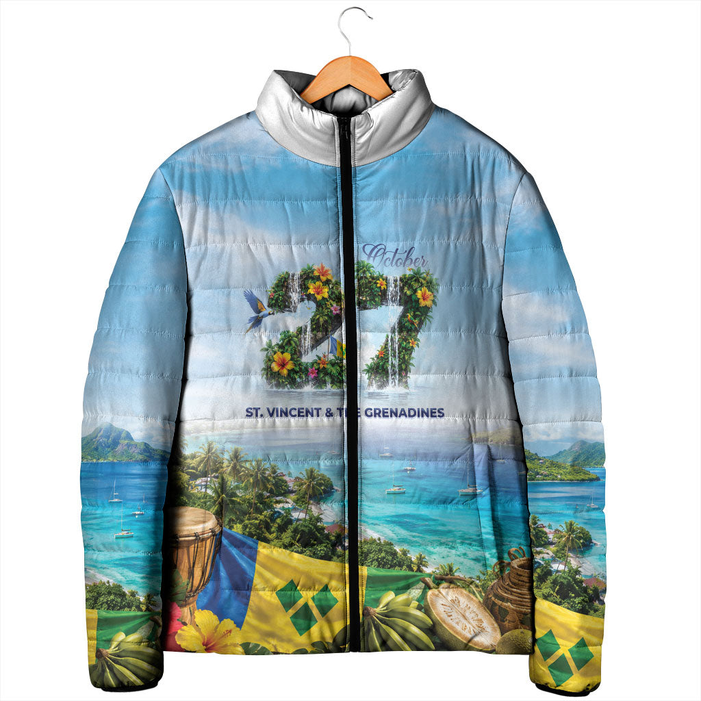 Saint Vincent And The Grenadines Padded Jacket October 27 Independence Day