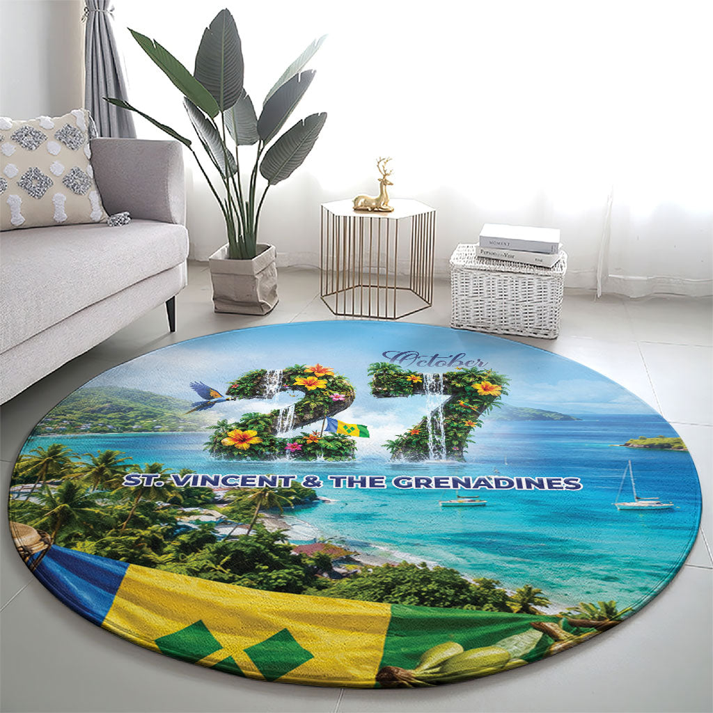 Saint Vincent And The Grenadines Round Carpet October 27 Independence Day