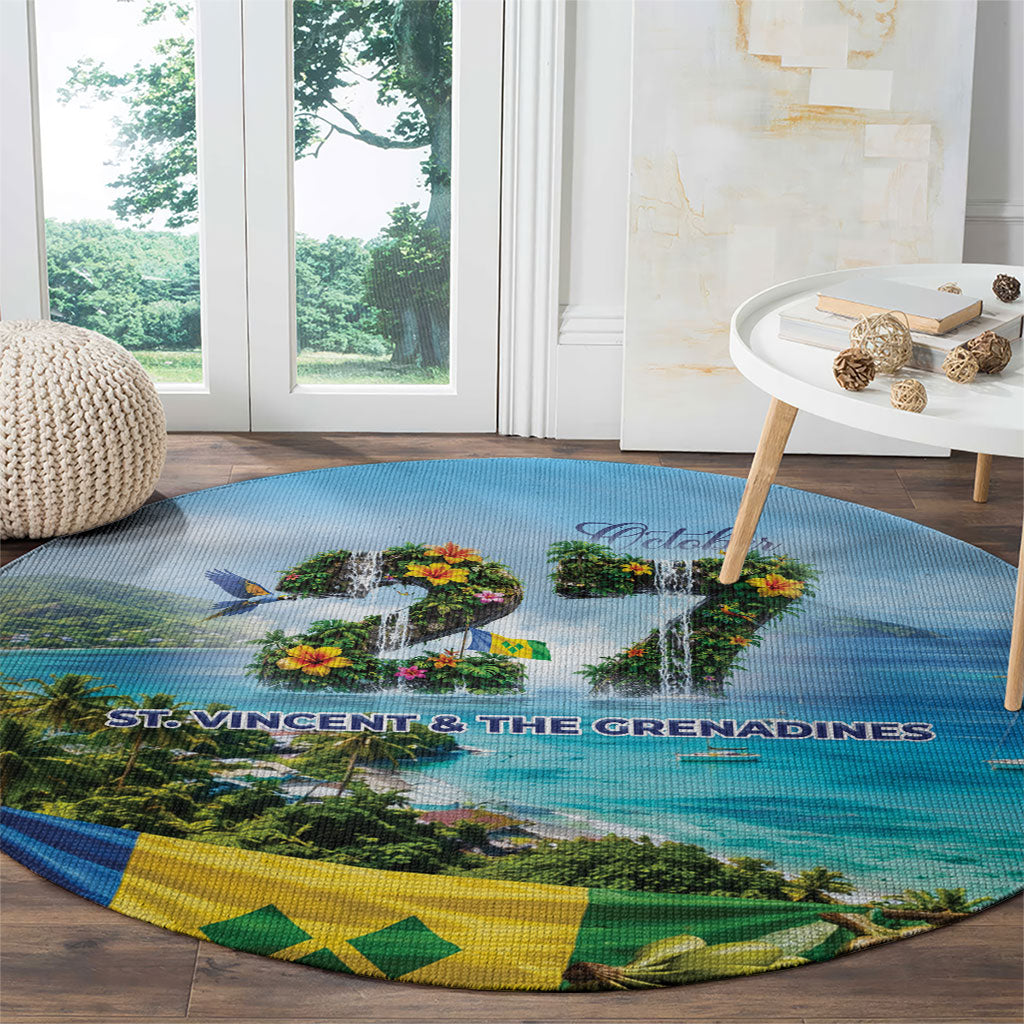 Saint Vincent And The Grenadines Round Carpet October 27 Independence Day