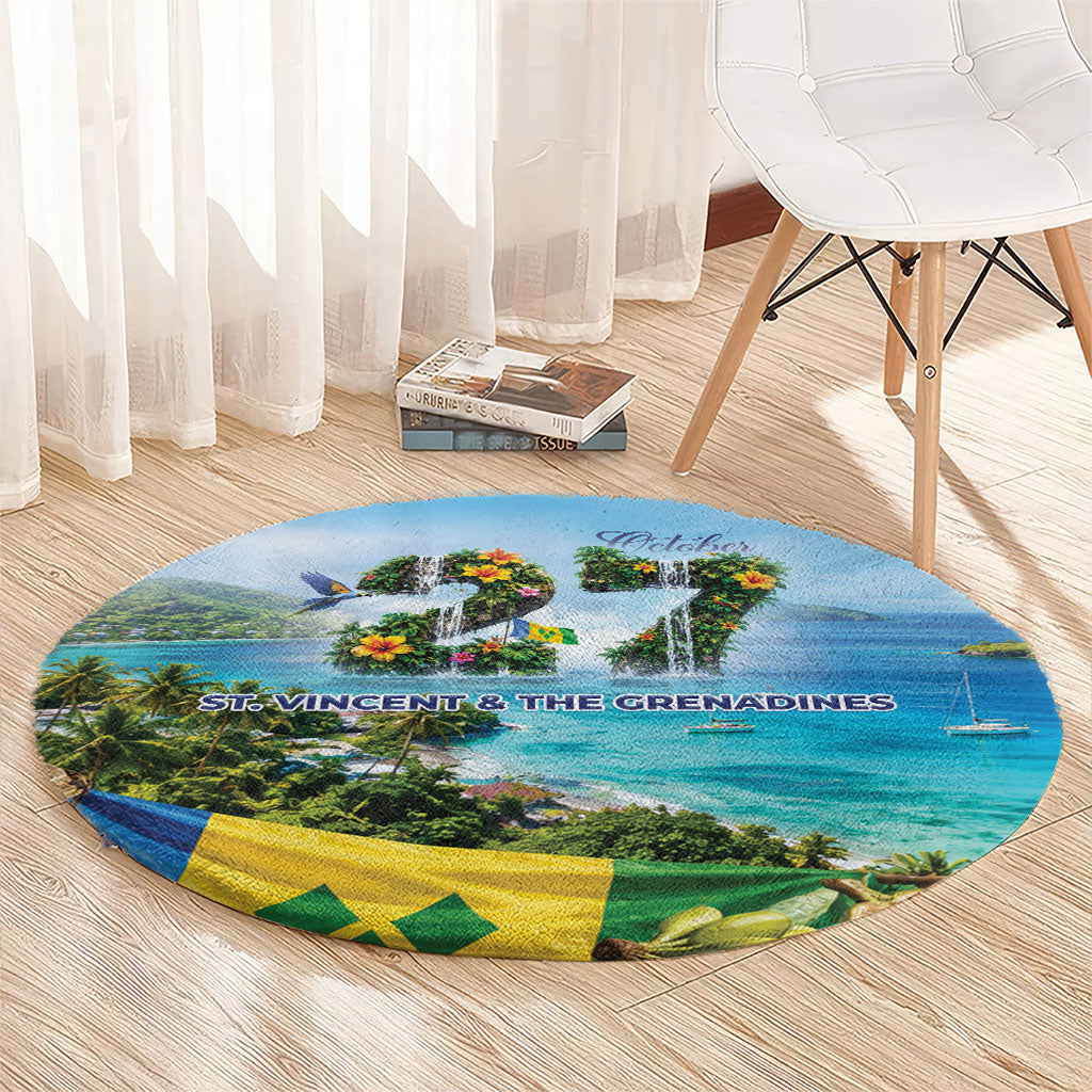 Saint Vincent And The Grenadines Round Carpet October 27 Independence Day