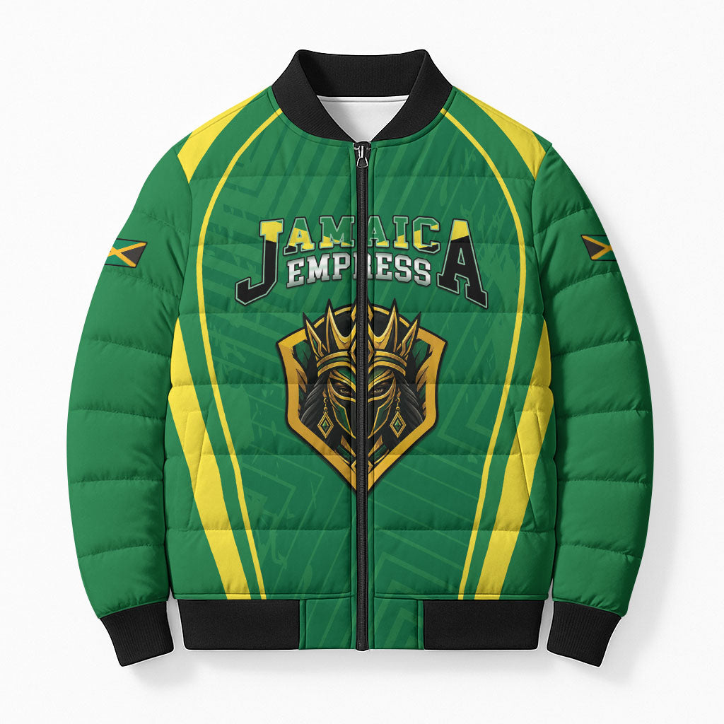 Custom 2026 Jamaica Cricket Queens Bomber Puffer Jacket Sporty Style