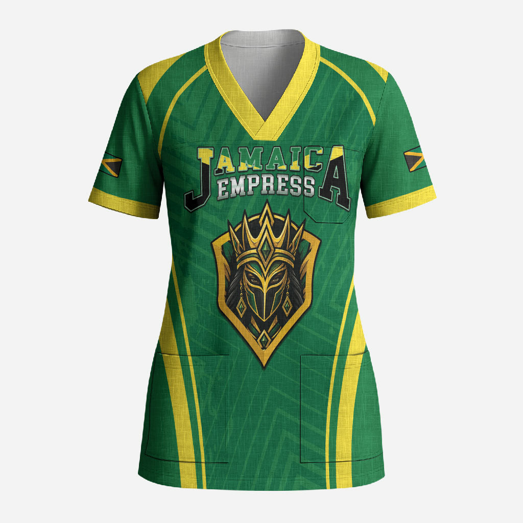 Custom 2026 Jamaica Cricket Queens Scrub Top Sporty Style