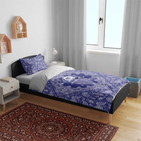 Blue Paisley Bedding Set Skull Gangster - Wonder Print Shop