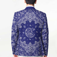 Blue Paisley Blazer Skull Gangster - Wonder Print Shop