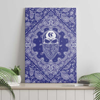 Blue Paisley Canvas Wall Art Skull Gangster - Wonder Print Shop