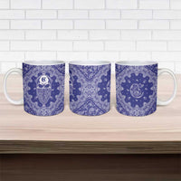 Blue Paisley Ceramic Mug Skull Gangster - Wonder Print Shop