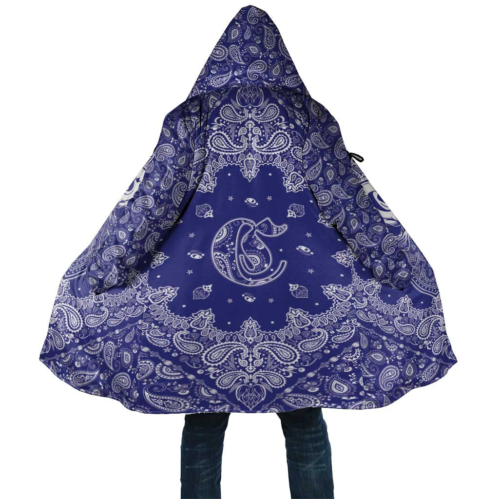 Blue Paisley Cloak Skull Gangster - Wonder Print Shop