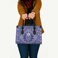 Blue Paisley Leather Bag Skull Gangster - Wonder Print Shop