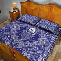 Blue Paisley Quilt Bed Set Skull Gangster - Wonder Print Shop