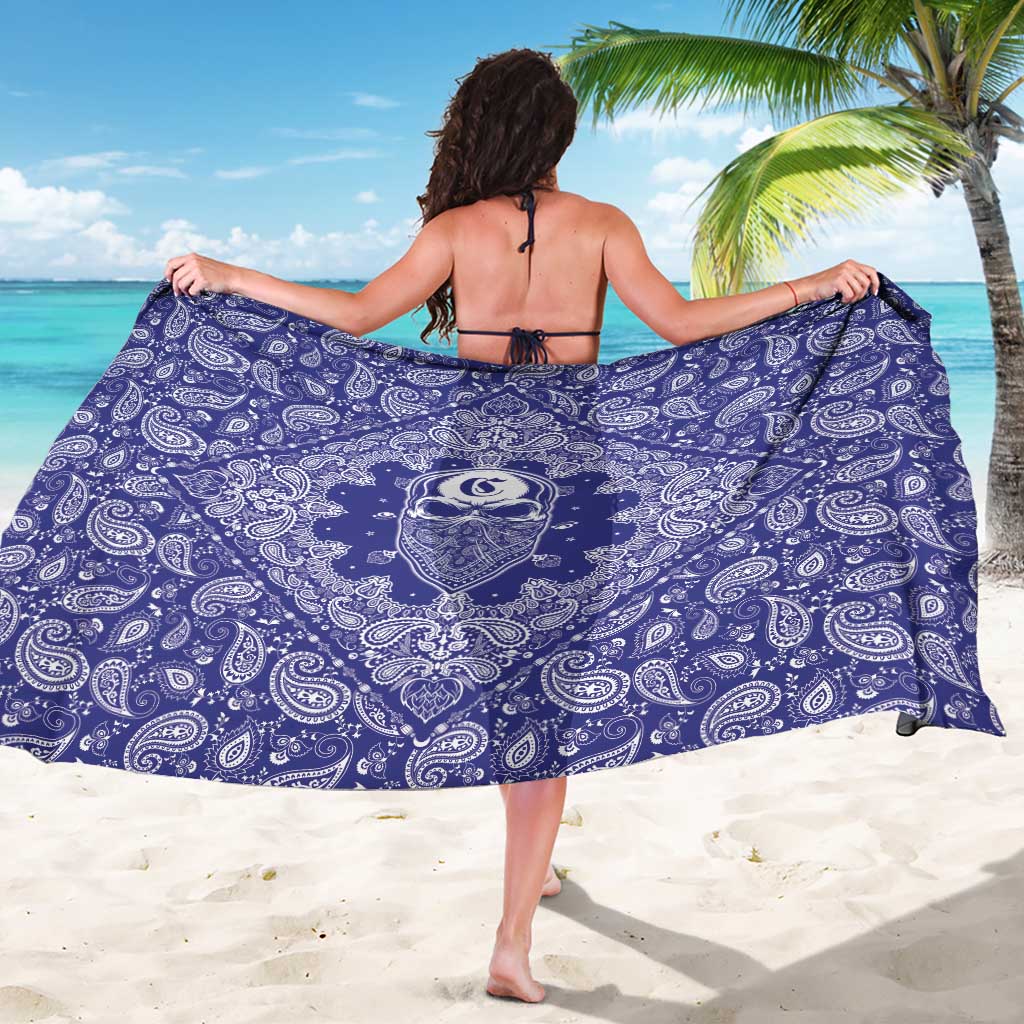 Blue Paisley Sarong Skull Gangster - Wonder Print Shop
