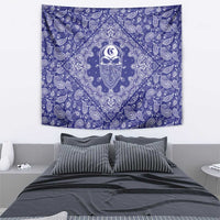 Blue Paisley Tapestry Skull Gangster - Wonder Print Shop