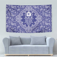 Blue Paisley Tapestry Skull Gangster - Wonder Print Shop