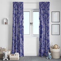 Blue Paisley Window Curtain Skull Gangster - Wonder Print Shop