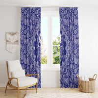 Blue Paisley Window Curtain Skull Gangster - Wonder Print Shop