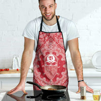 Red Paisley Apron Skull Gangster - Wonder Print Shop
