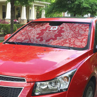 Red Paisley Auto Sun Shade Skull Gangster - Wonder Print Shop