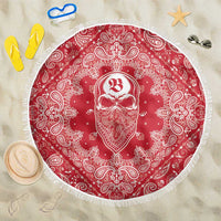 Red Paisley Beach Blanket Skull Gangster - Wonder Print Shop